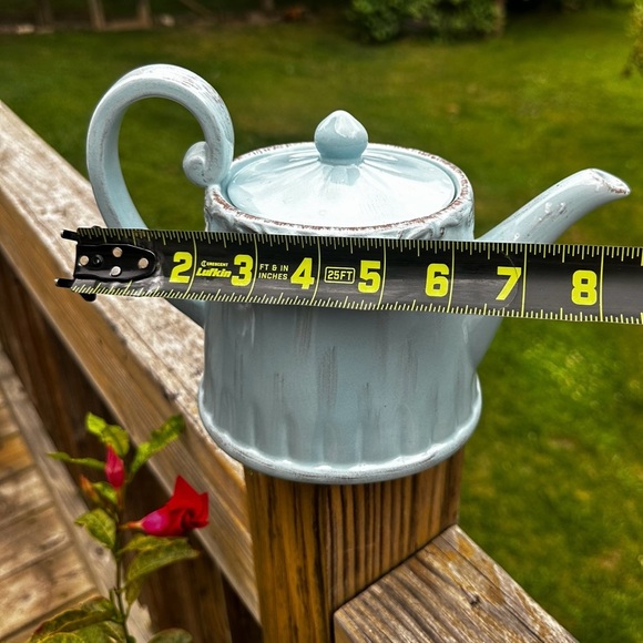 Vintage Burton & Burton Porcelain Teapot Blue & Grey Scrolls 8.5” x 6” - Picture 9 of 11